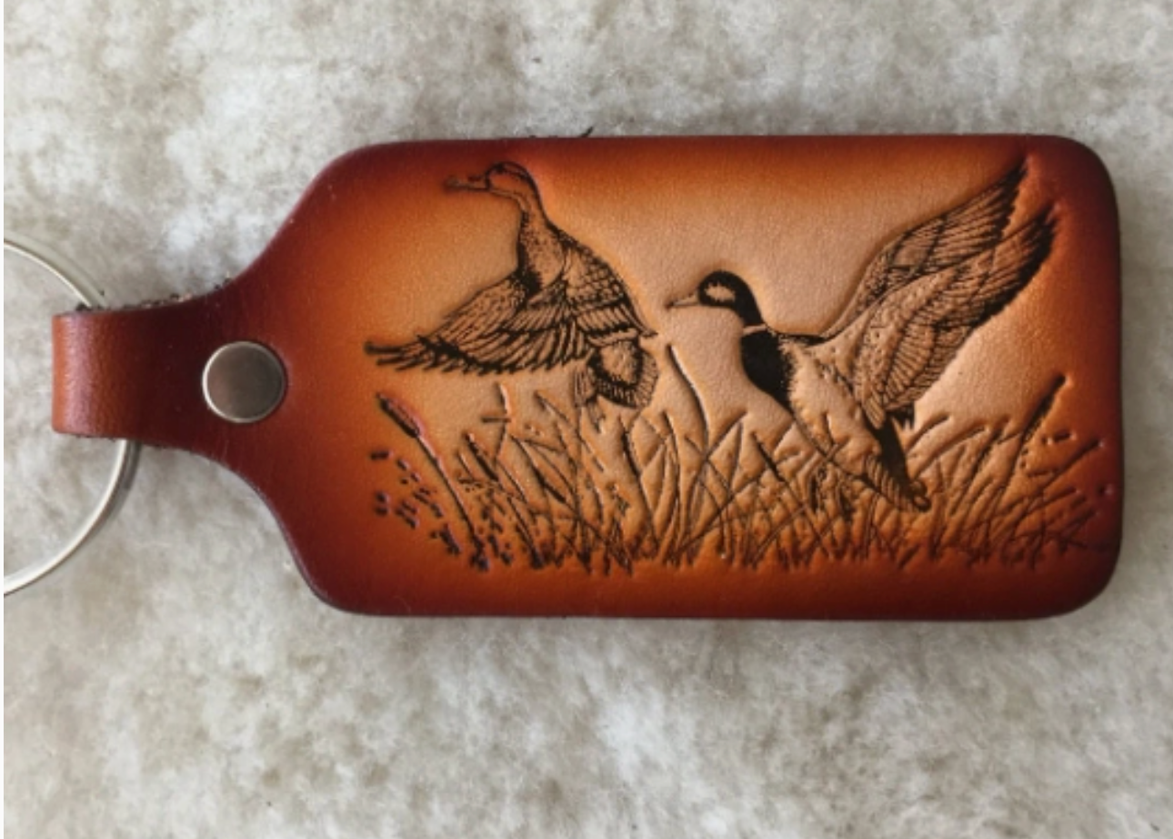 Handmade Leather Wildlife Keychain