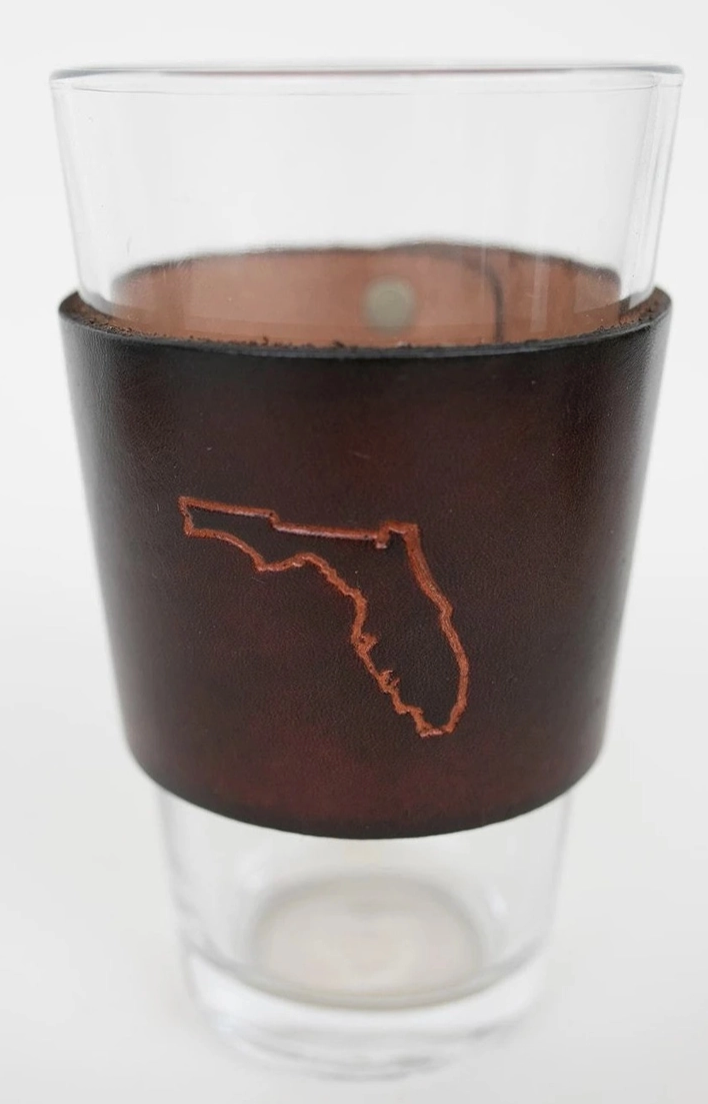 Leather Pint Glass Wrap