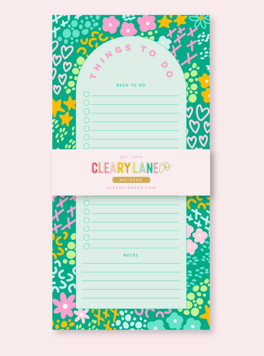 Emerald Rainbow Garden List Notepad