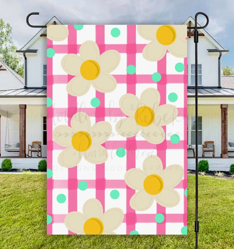Pink Daisy Garden Flag