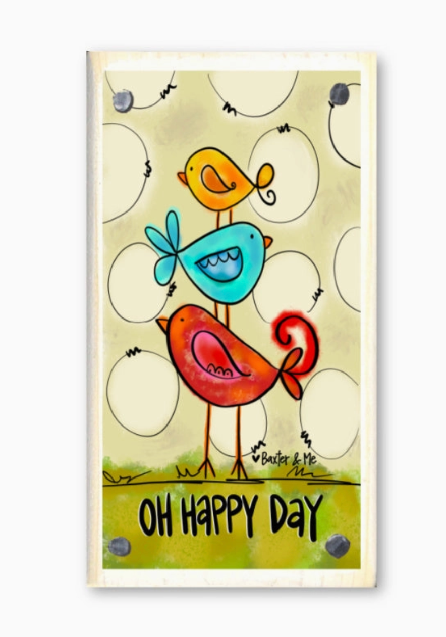 Oh Happy Day Bird Trio Happy Block