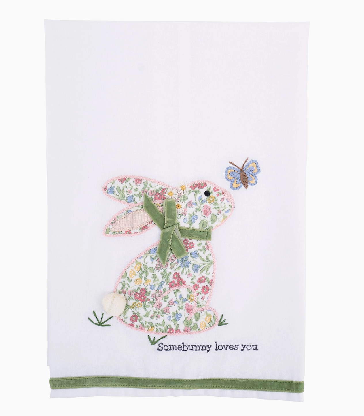 Floral Some Bunny Loves You Tea Towel