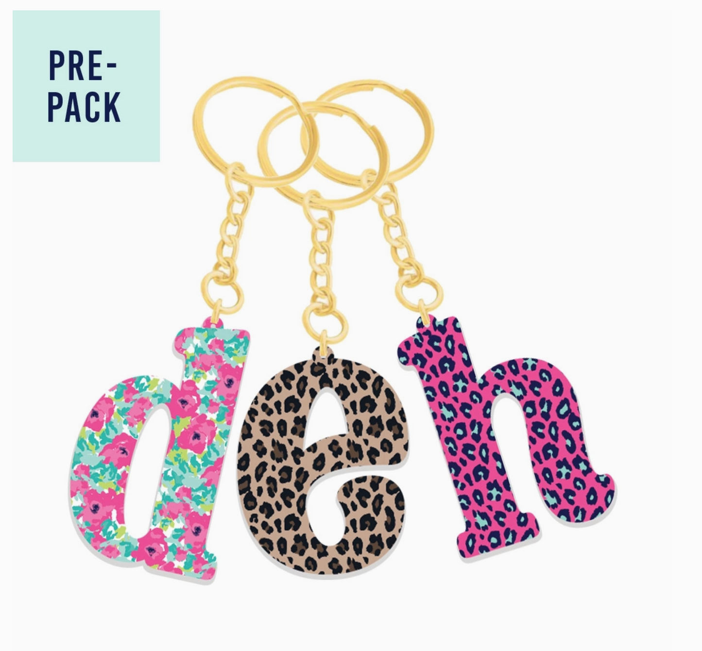 Show Your Wild Side Single Initial Acrylic Keychain Set
