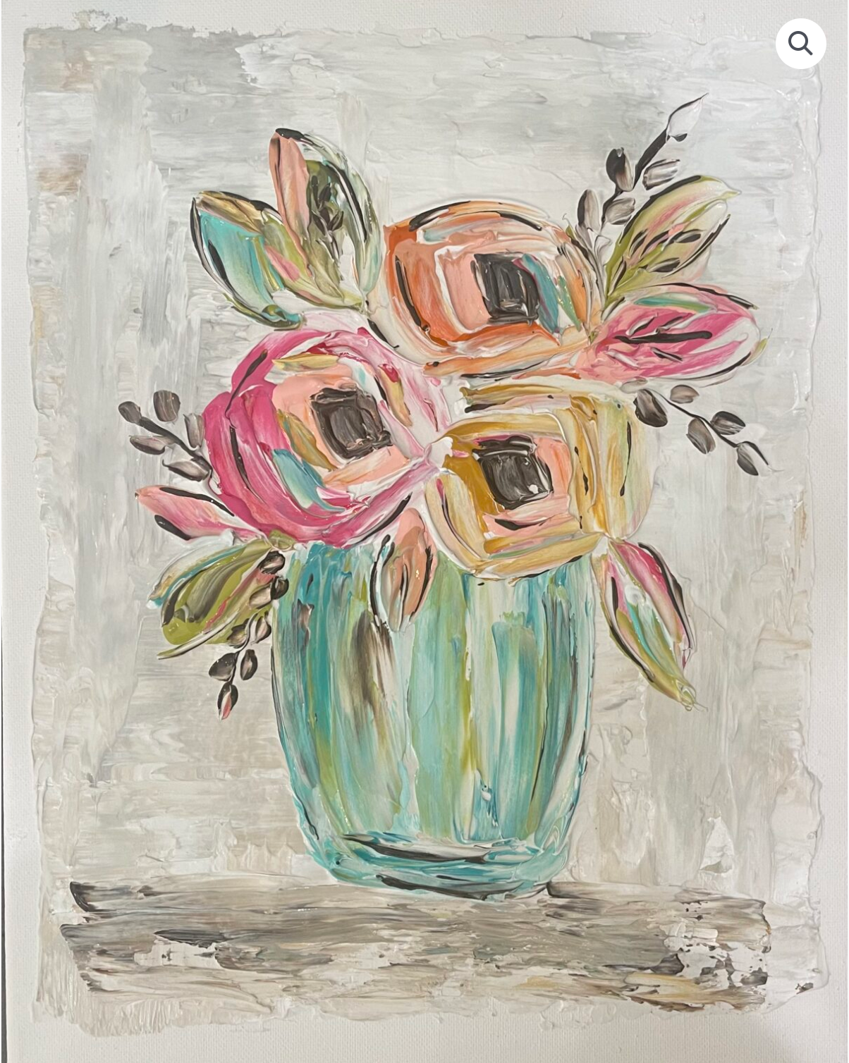Southern Cotton Mill GA Pretty Flower Vase Canvas