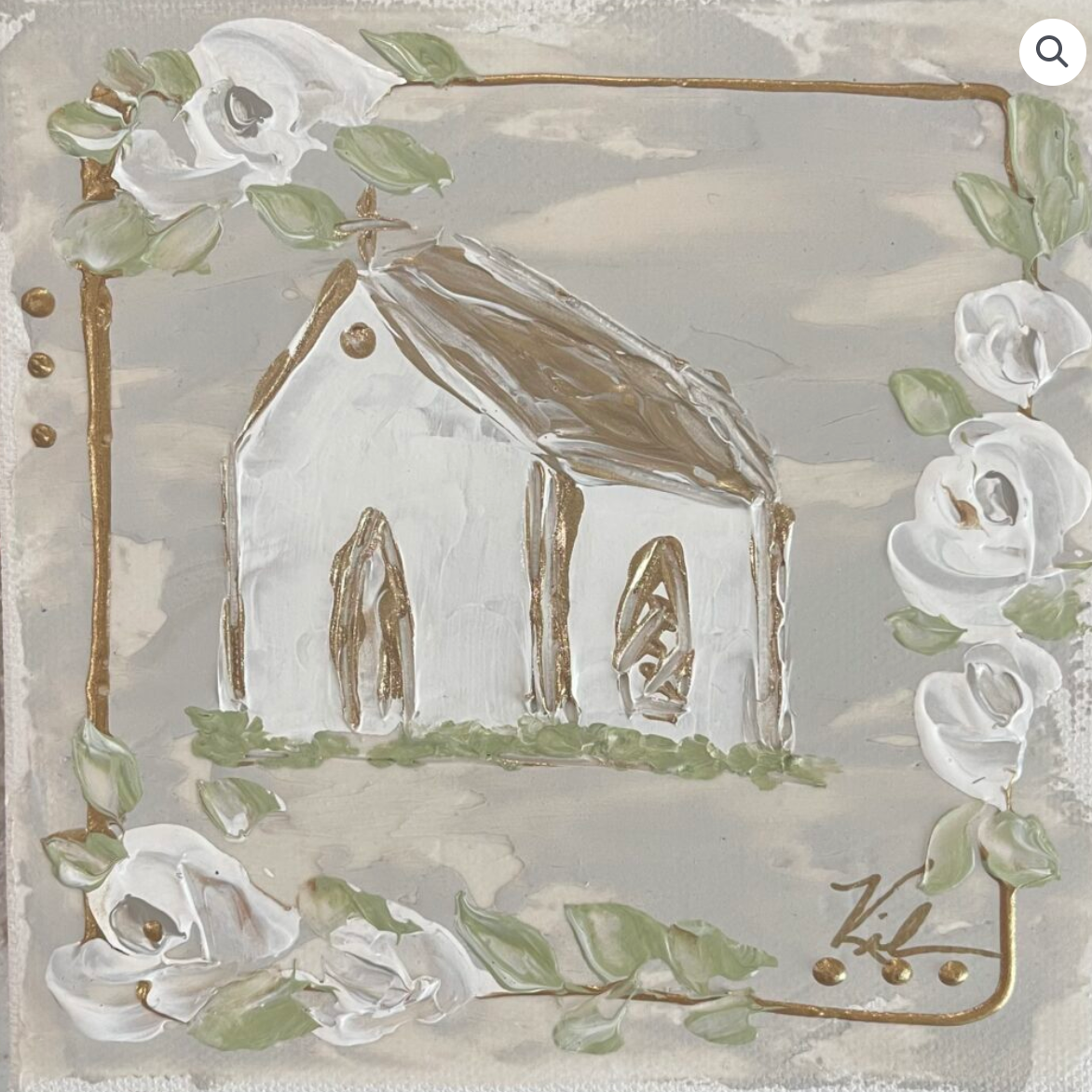 Southern Cotton Mill GA Flower Framed Church