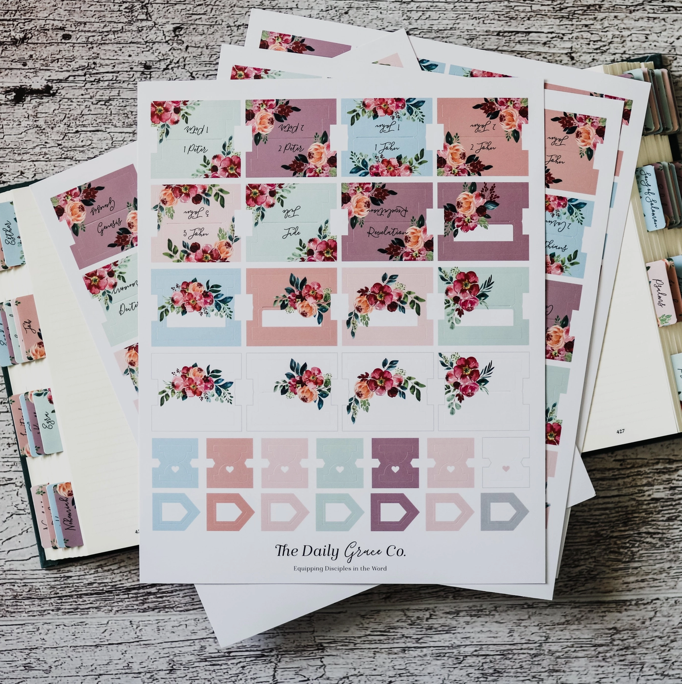 Floral Bible Tabs
