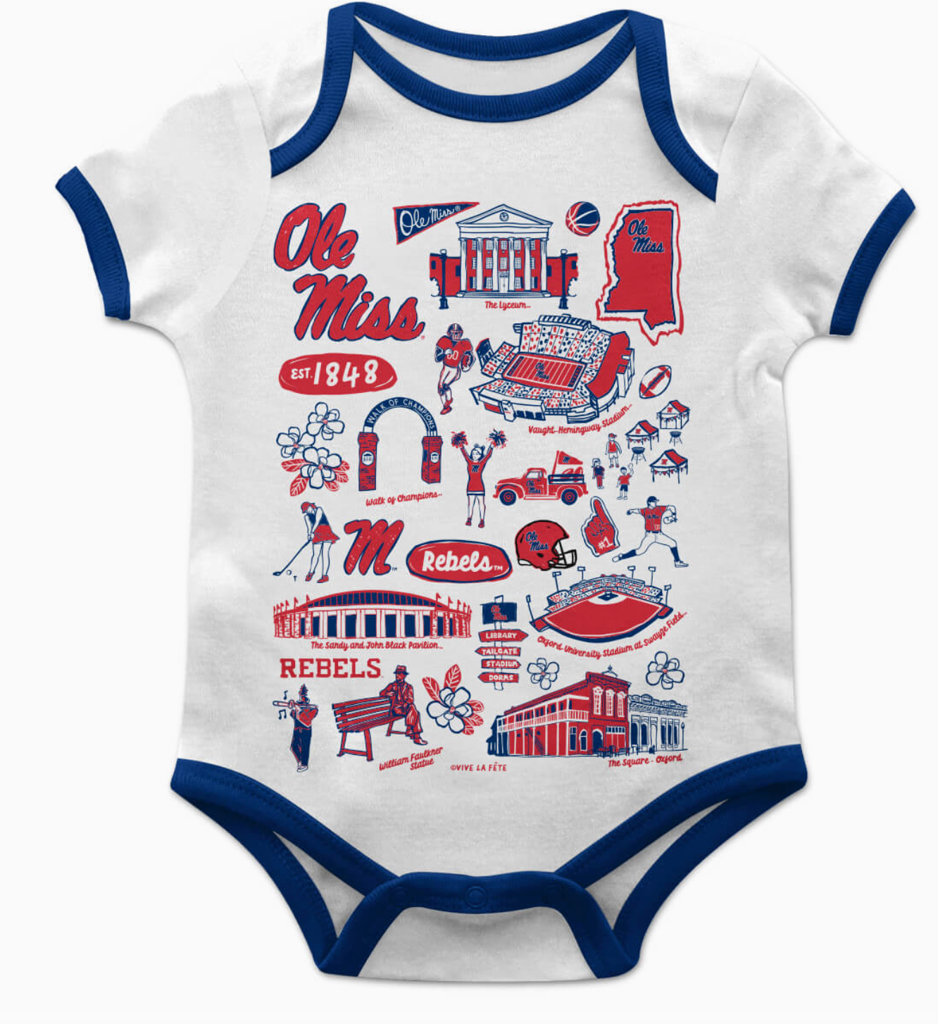 Ole Miss Rebels Sketched Onesie