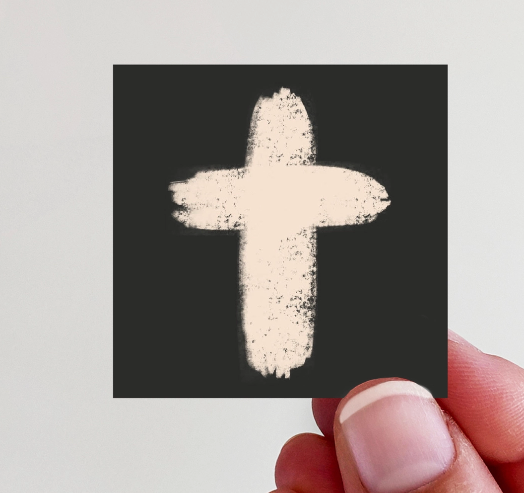 Black Cross Vinyl Sticker