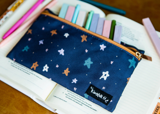 Navy Stars Pencil Pouch