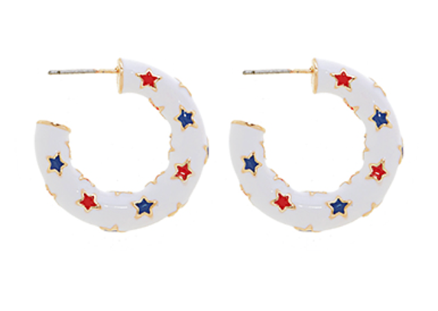 Chunky USA Star Hoops