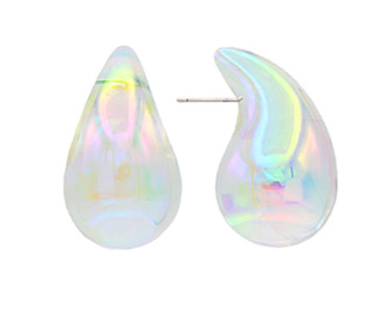 Puffy Marble Teardrop Earrings