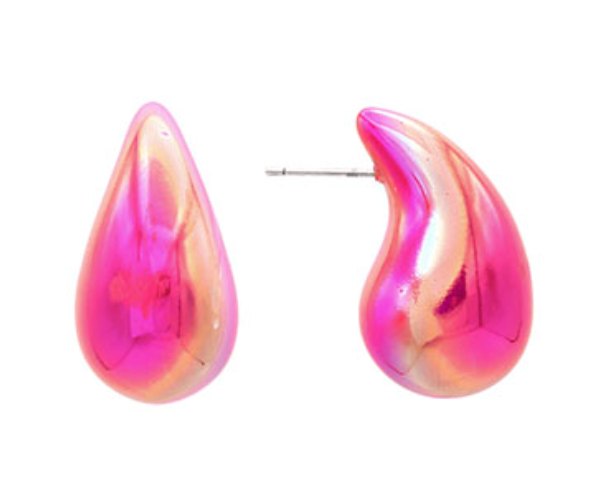 Puffy Marble Teardrop Earrings