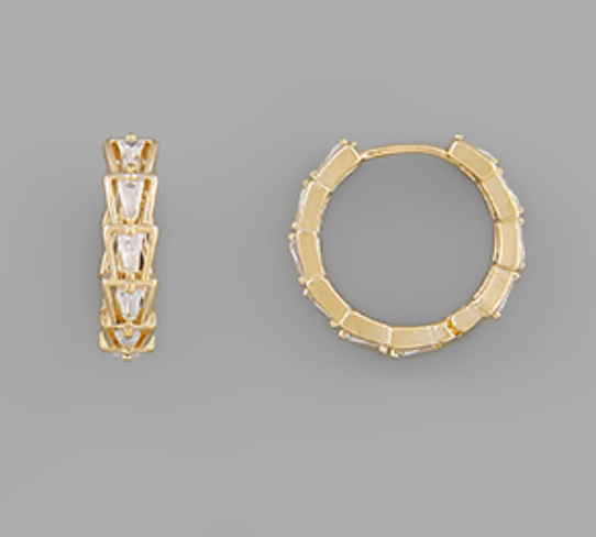 Hypoallergenic Crystal Huggie Hoops