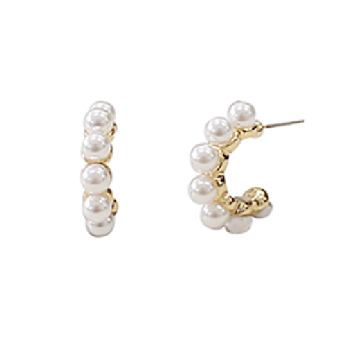 Dainty Pearl Hoops