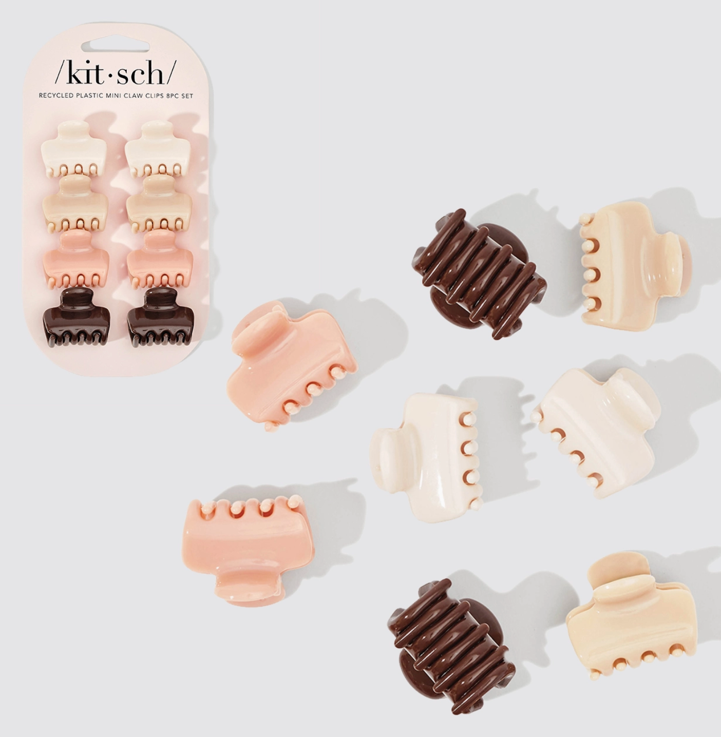 Recycled Plastic Mini Cloud Claw Clips 8pc Set
