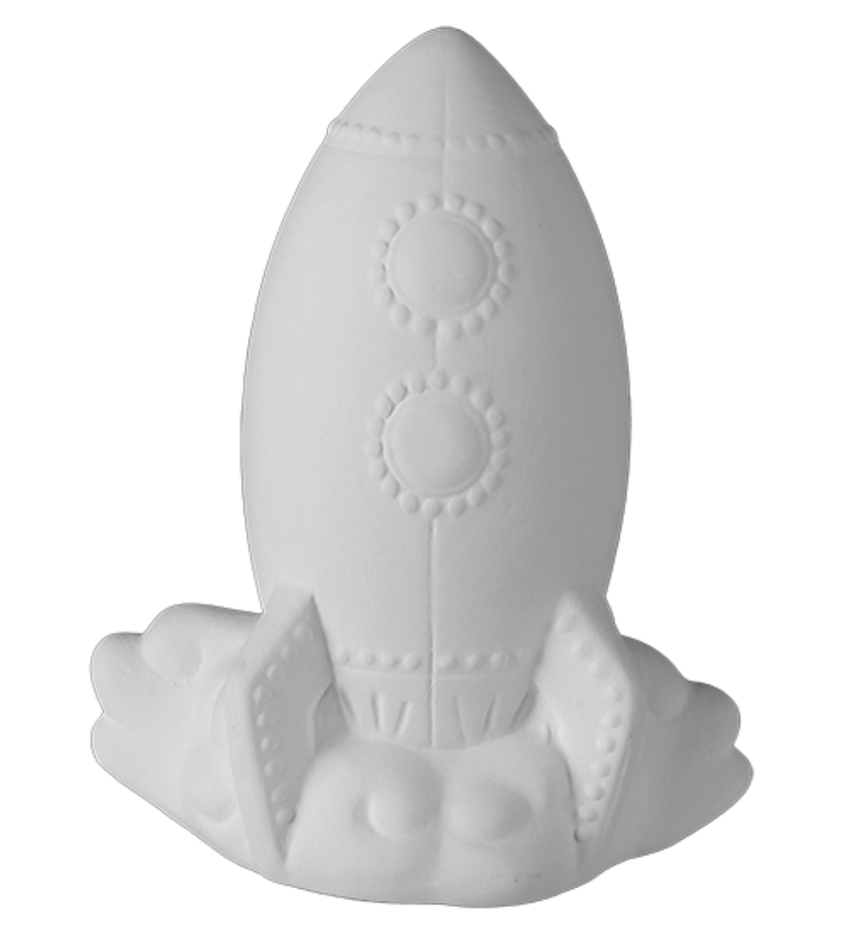 Ceramic Girl Scout Vintage Rocket Bank