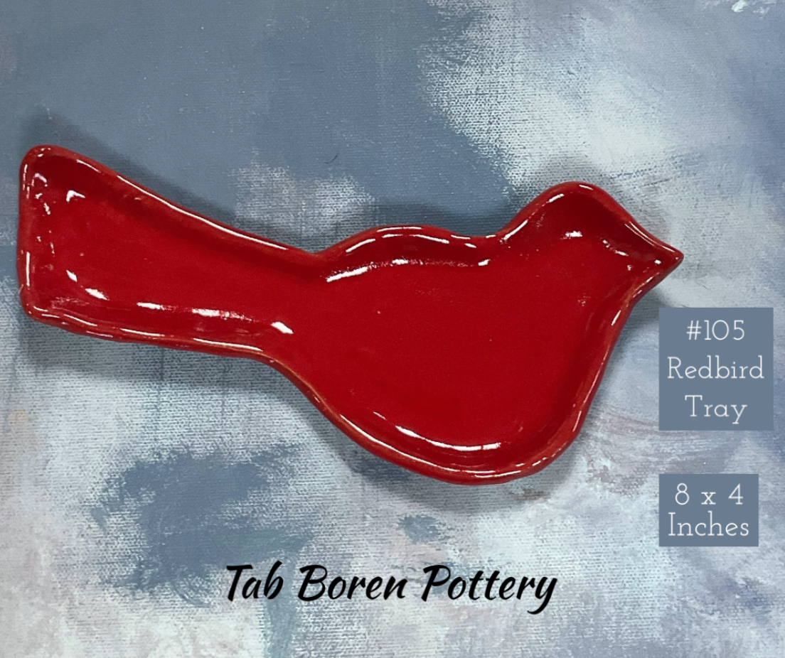 Tab Boren Pottery Redbird Tray #105