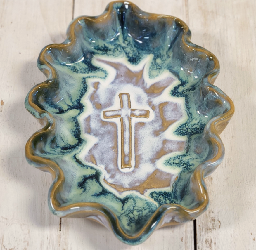 Tab Boren Pottery Cross Tray #237