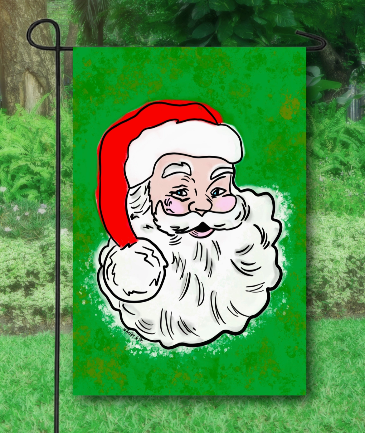 Traditional Santa Garden Flag