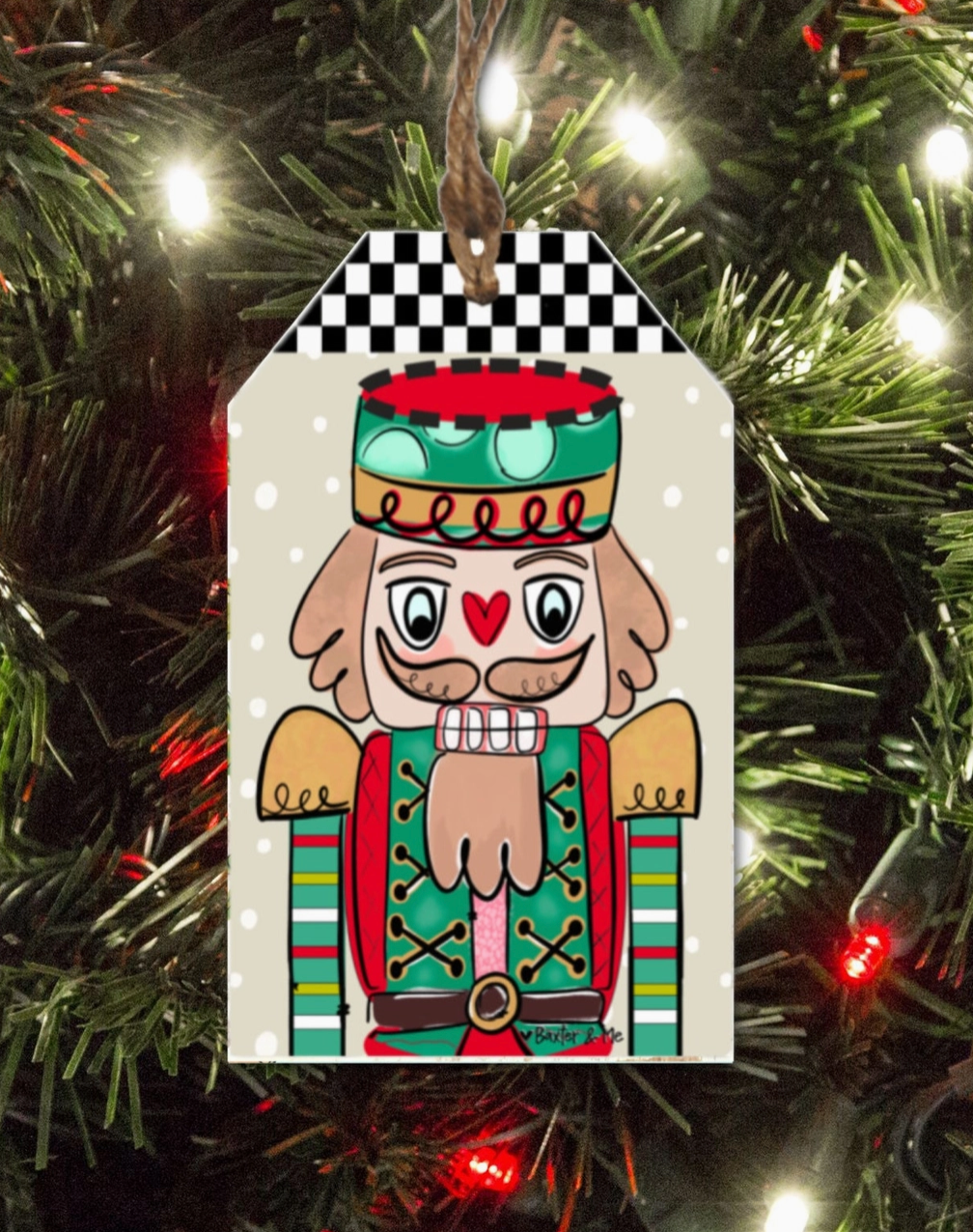 Checkered Nutcracker Ornament