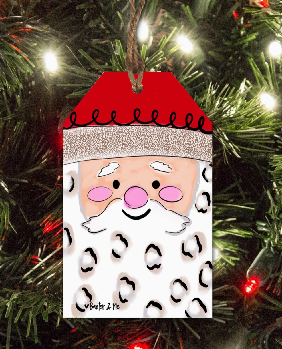 Square Face Santa Ornament