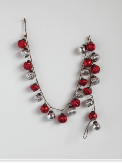Embossed Mercury Glass Ornament Garland