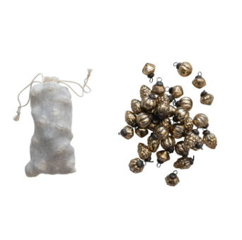 Embossed Mercury Glass Ornament Set