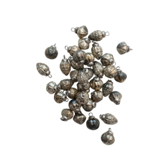 Embossed Mercury Glass Ornament Set
