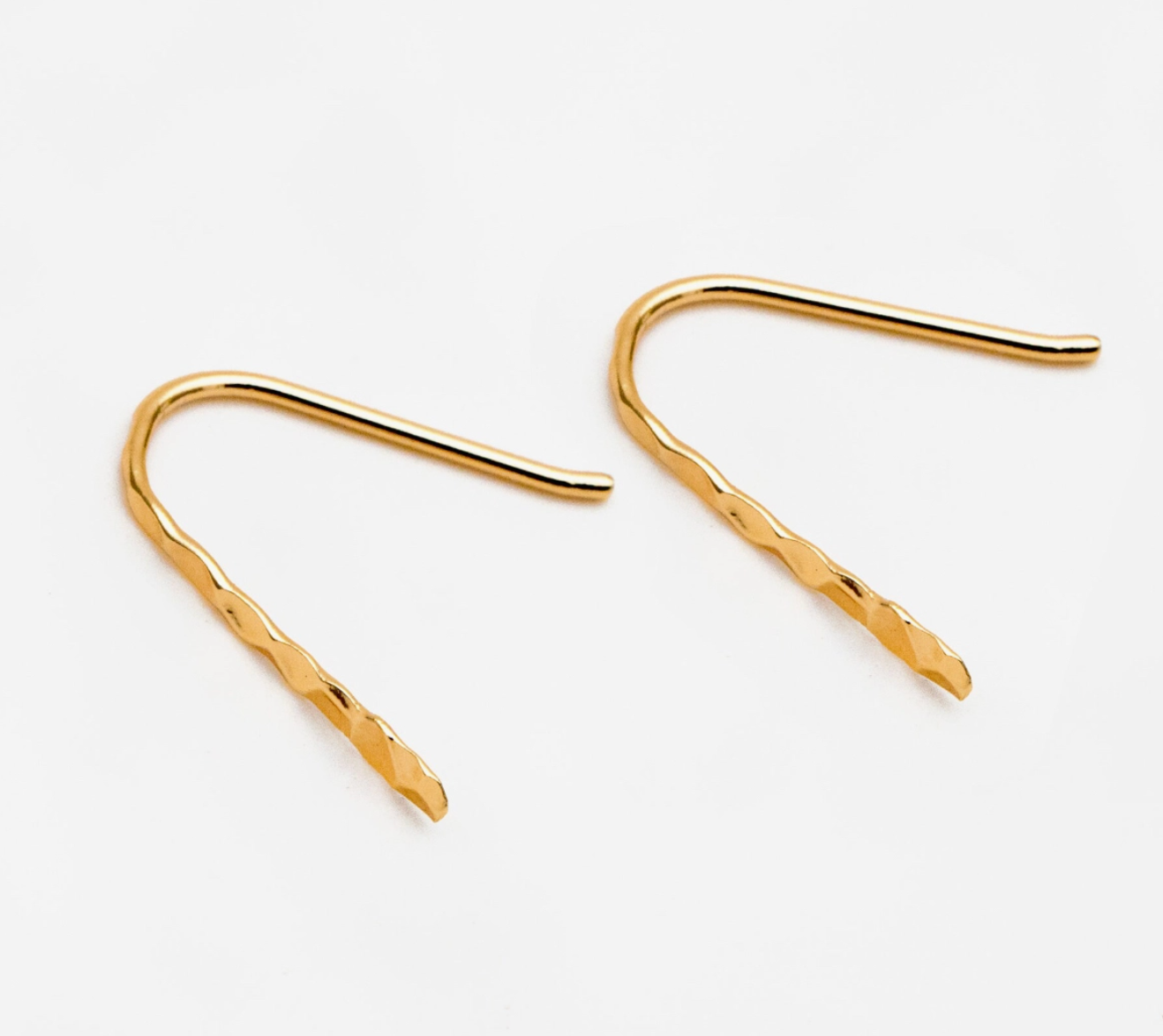 Hammered Gold Plated Dainty Hoops
