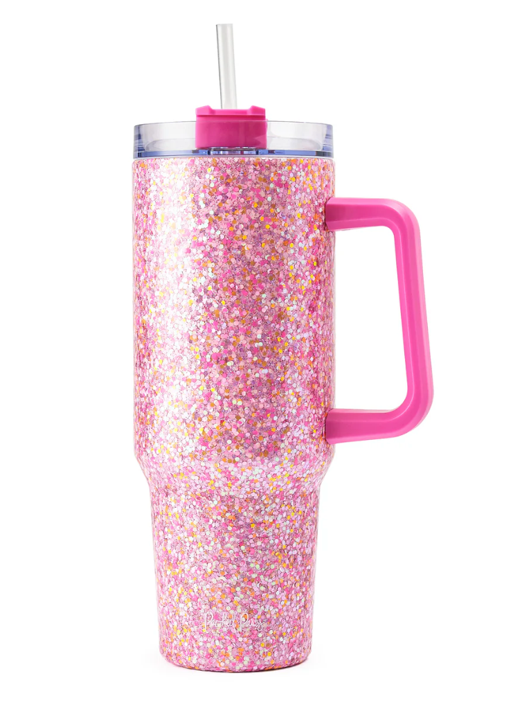 Pink Party Glitter Stainless Sipper