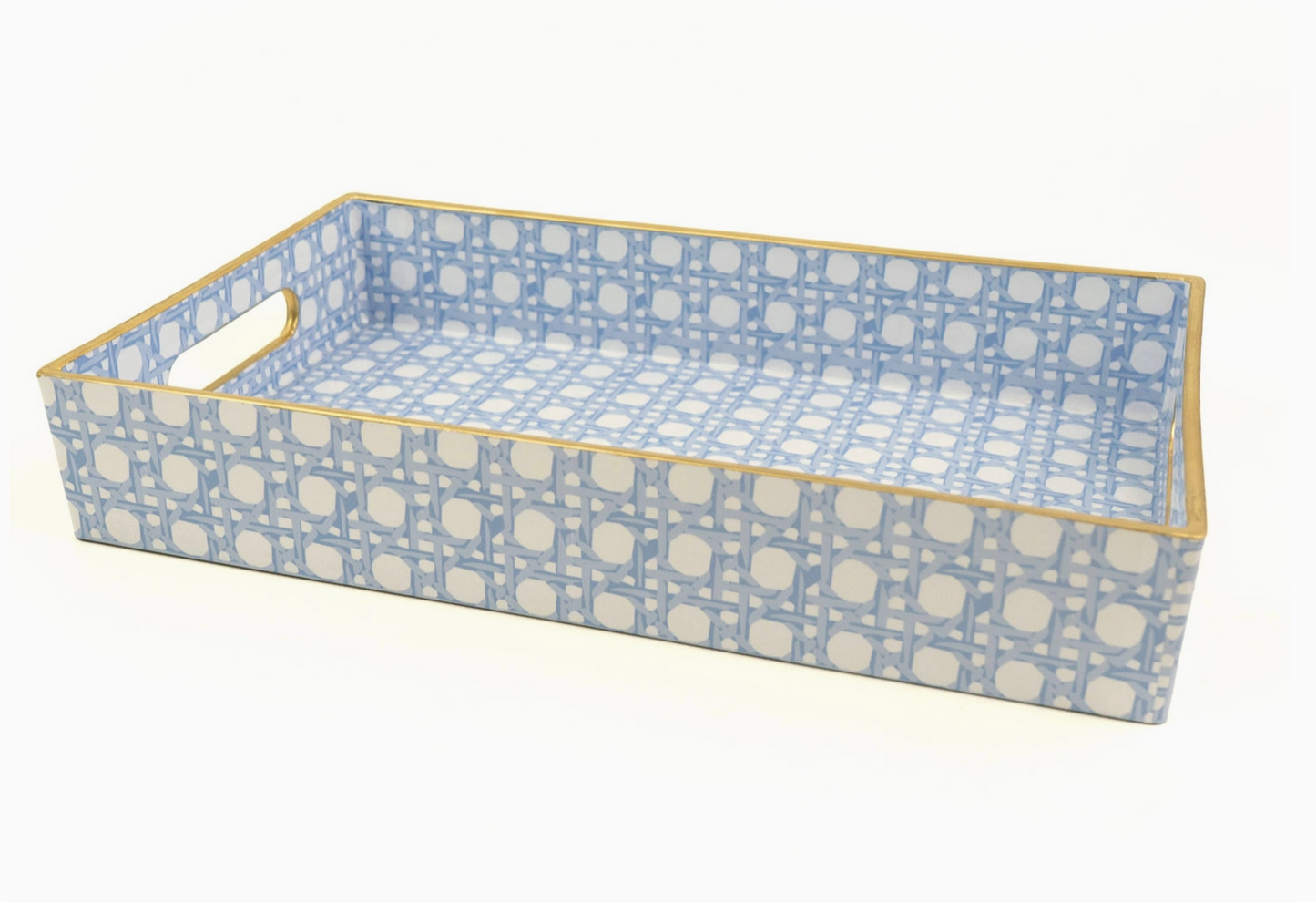 Blue Cane Vanity Tray