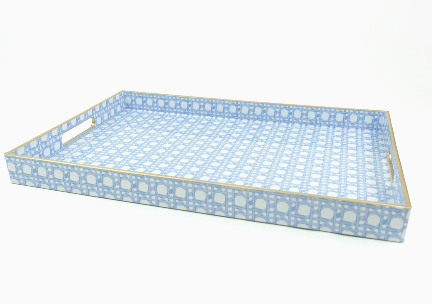 Blue Cane Rectangular Tray