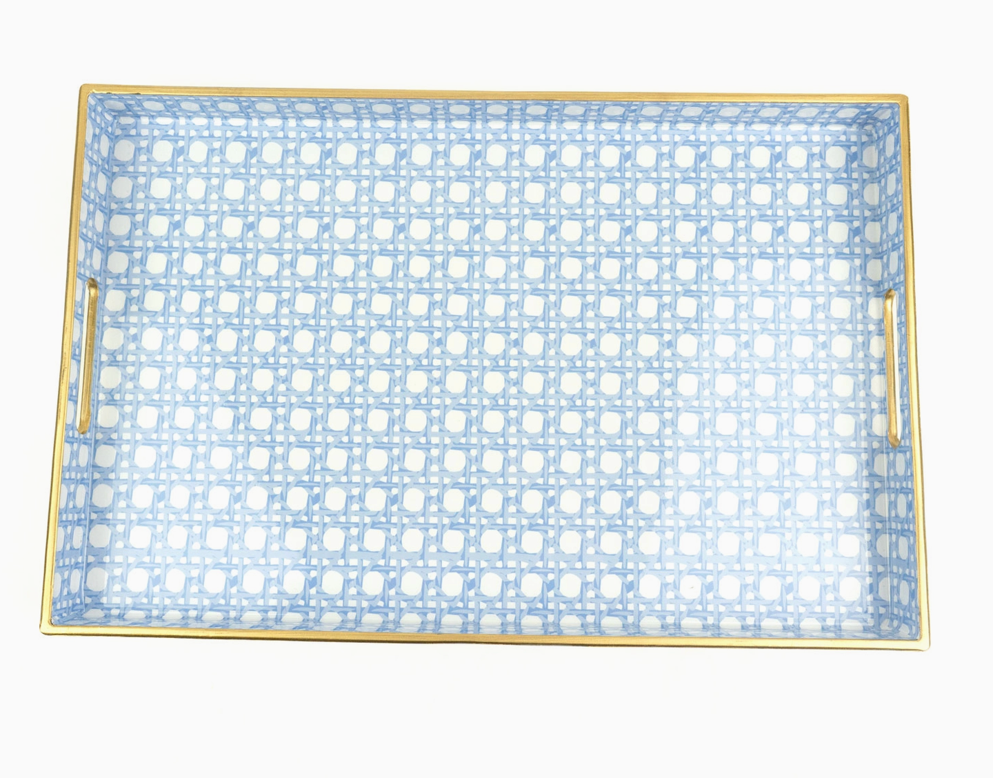 Blue Cane Rectangular Tray