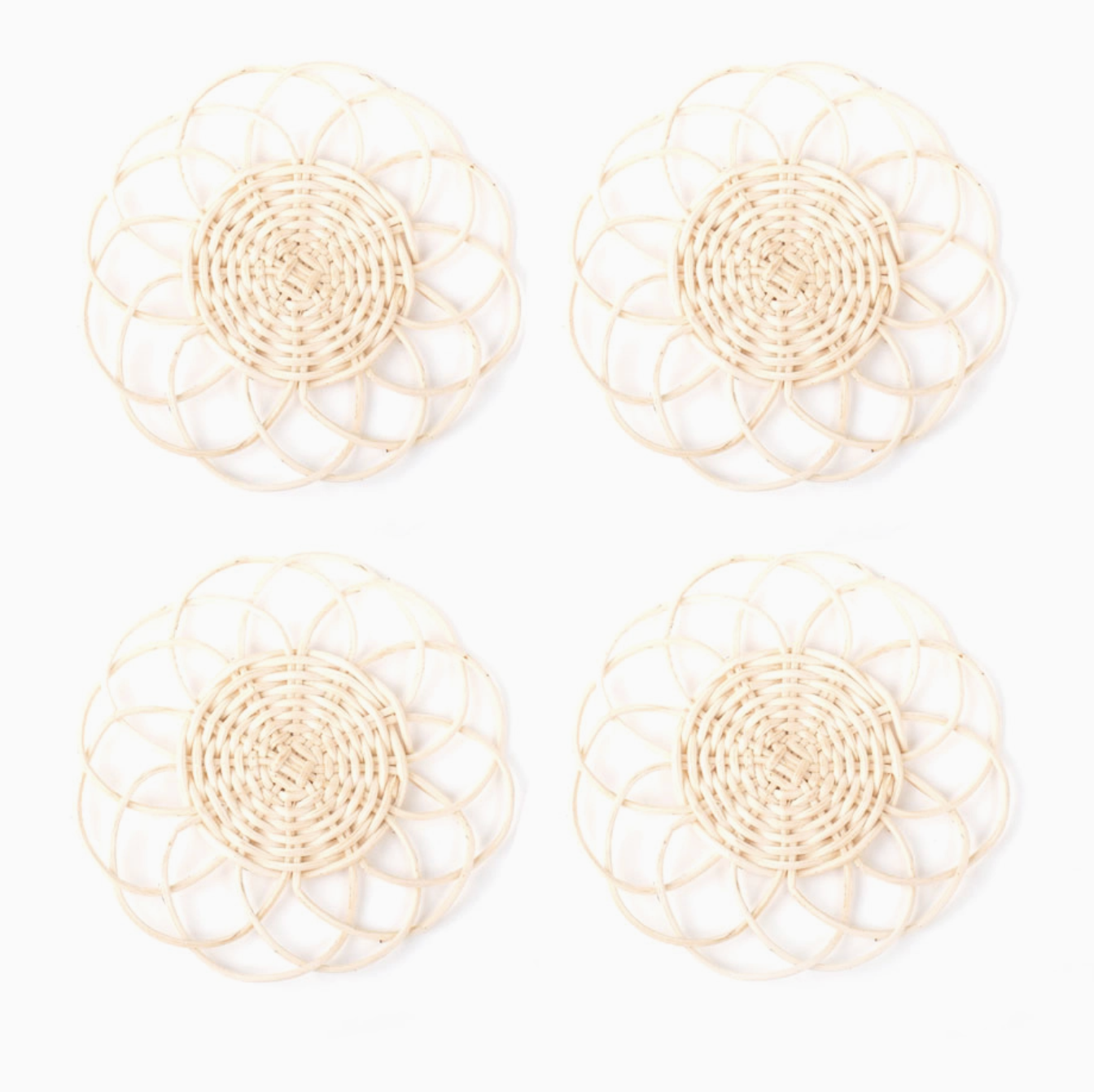 Natural Rattan Coaster Set