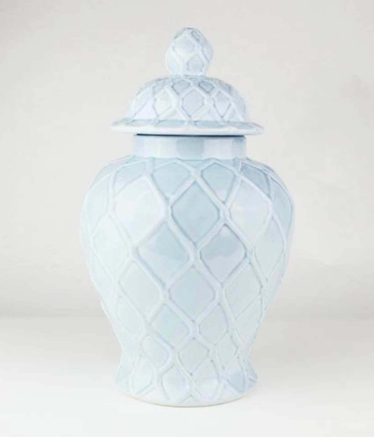 Light Blue Textured Ginger Jar