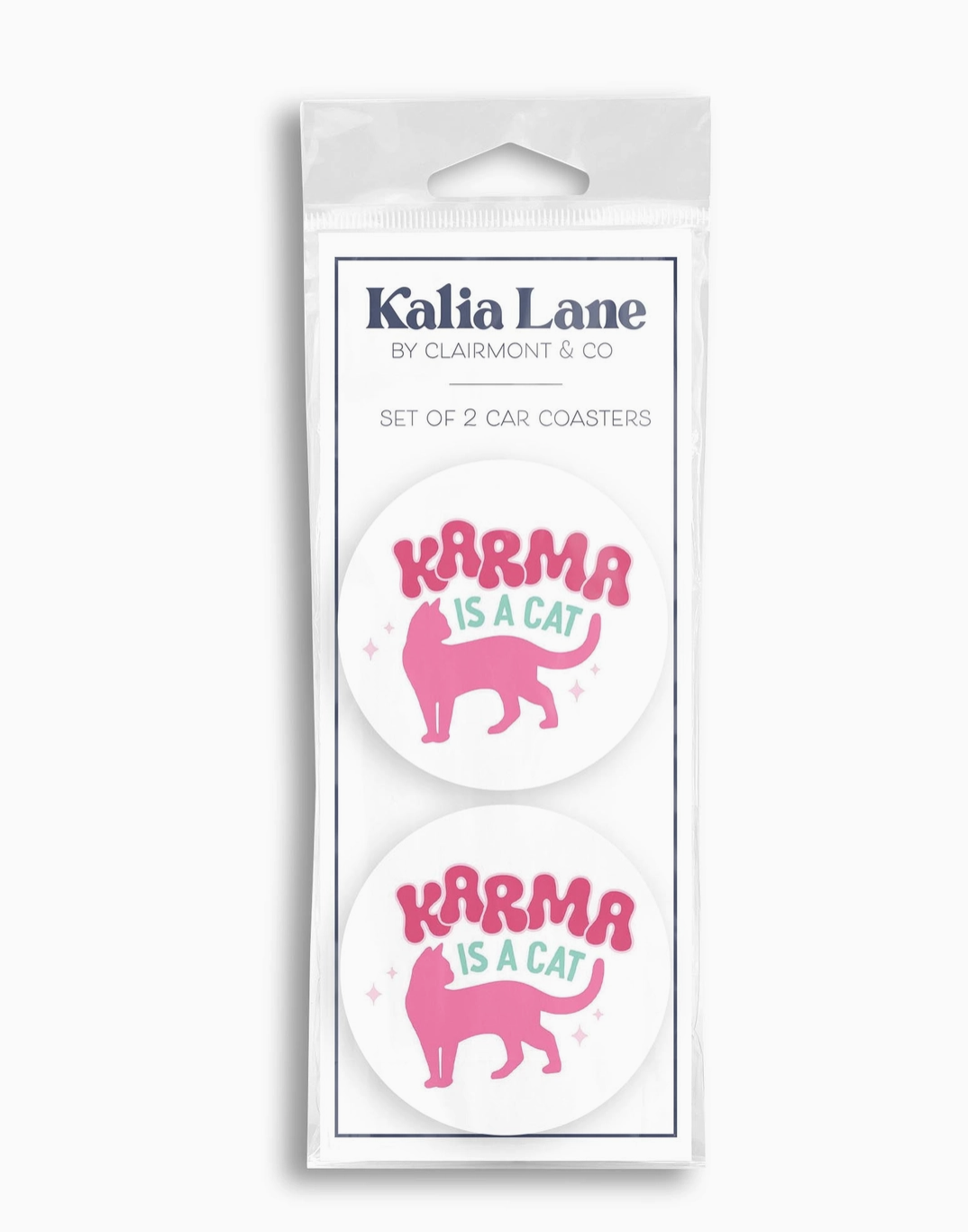 Karma Is a Cat Car Coaster Pack