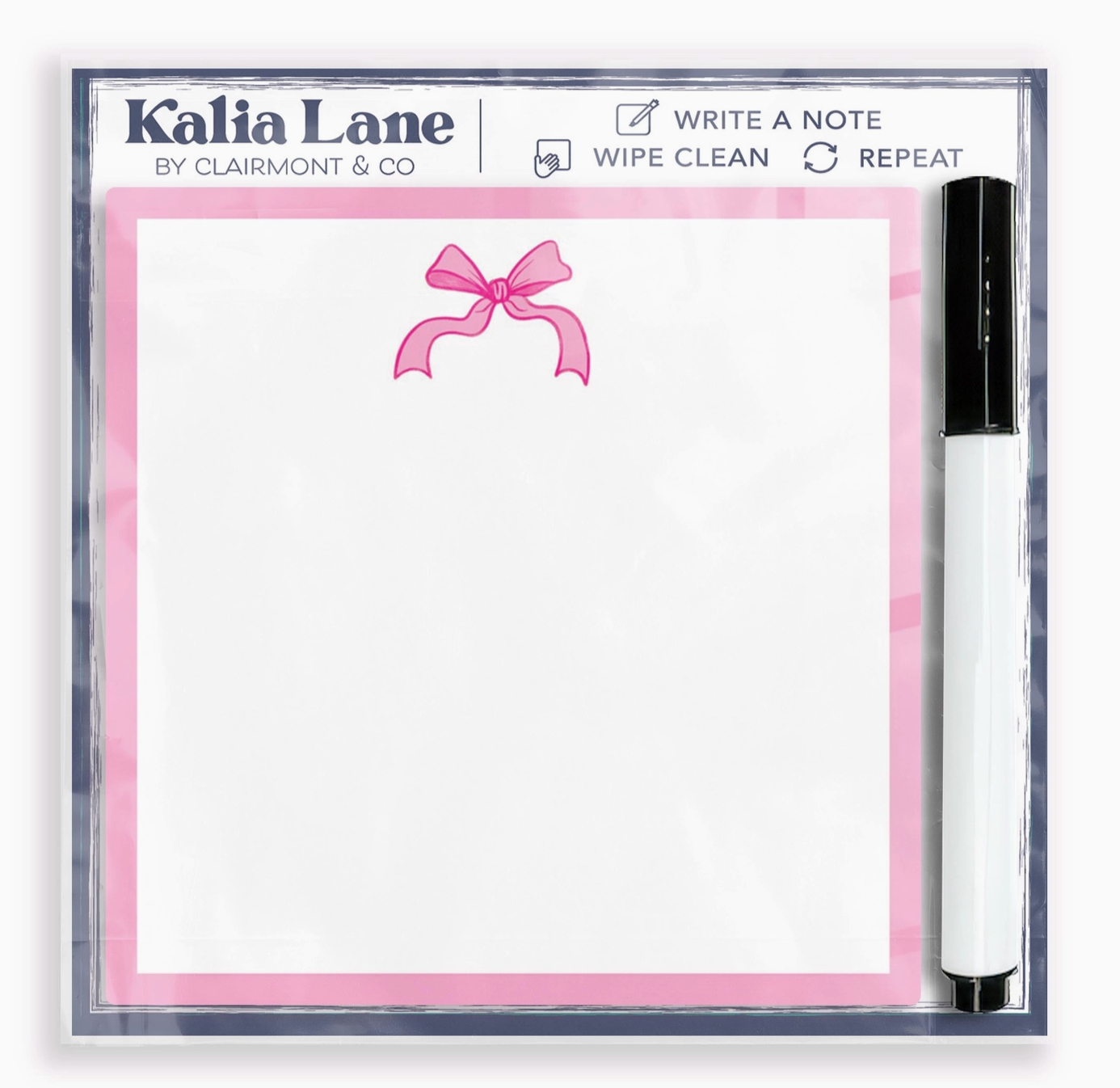 Pink Single Bow Dry Erase Board