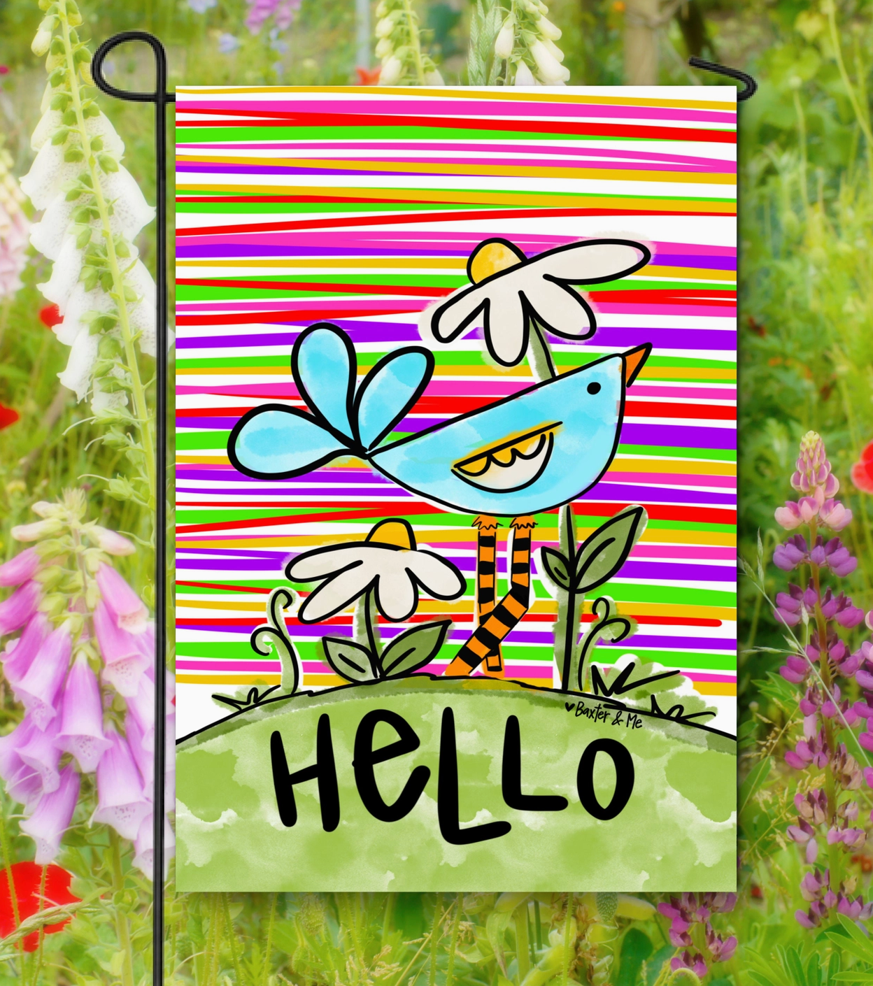 Hello Bird Garden Flag