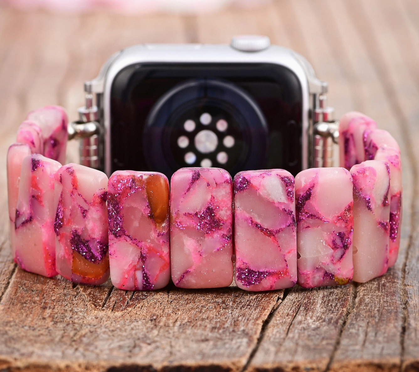 Rose Marble Stretch Apple Watch Strap