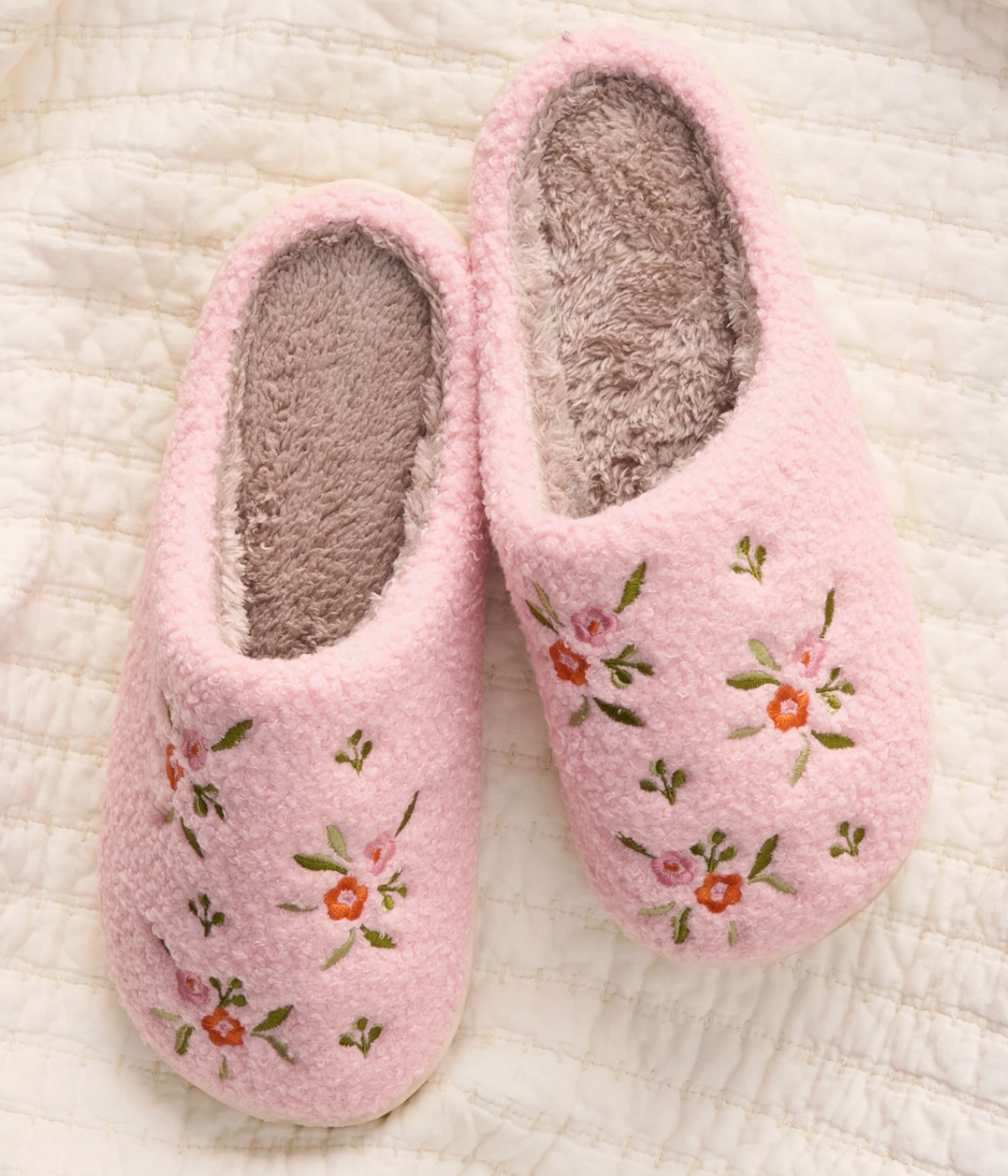 Dainty Floral Pink Slippers