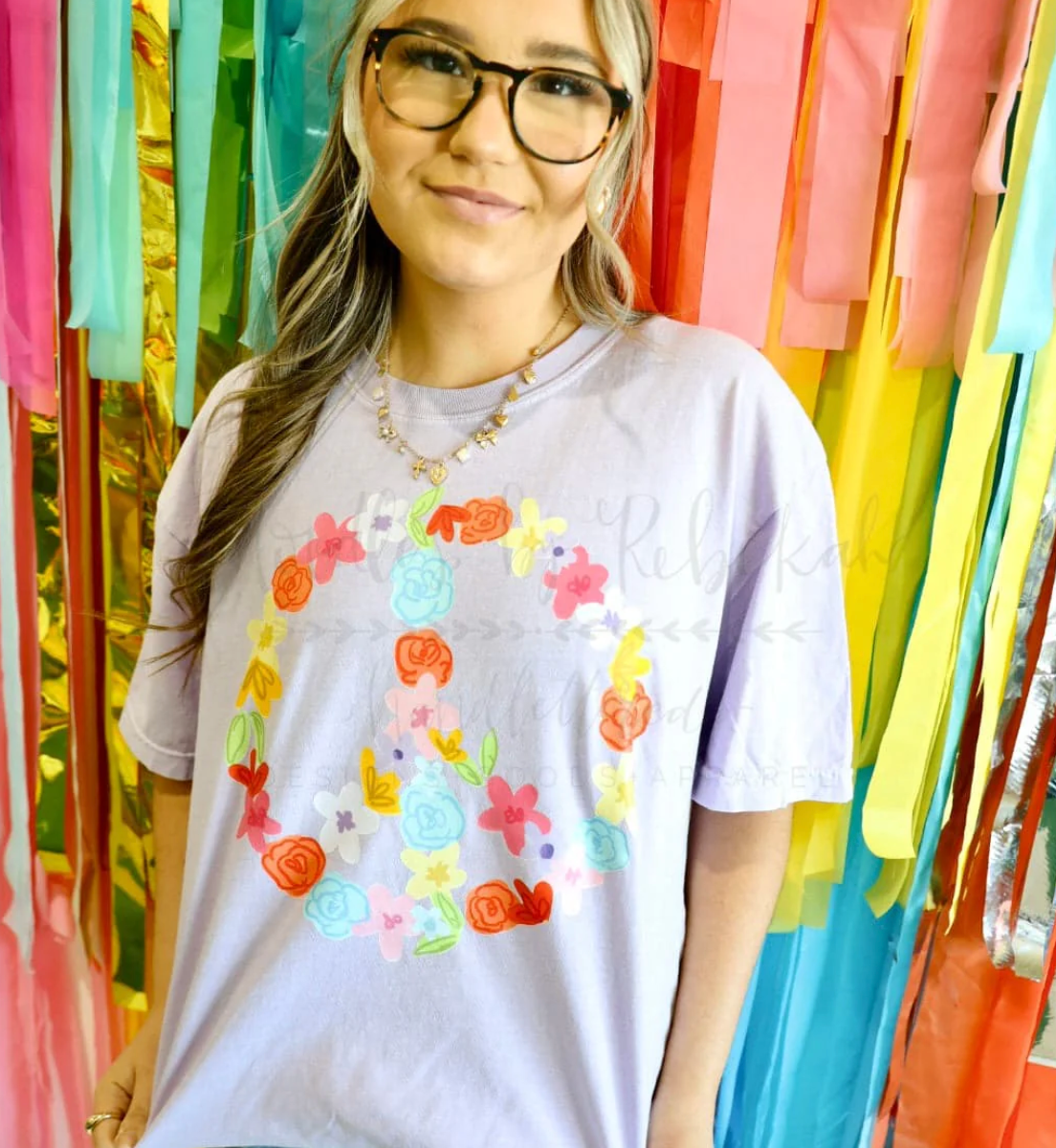Floral Peace Sign Tee