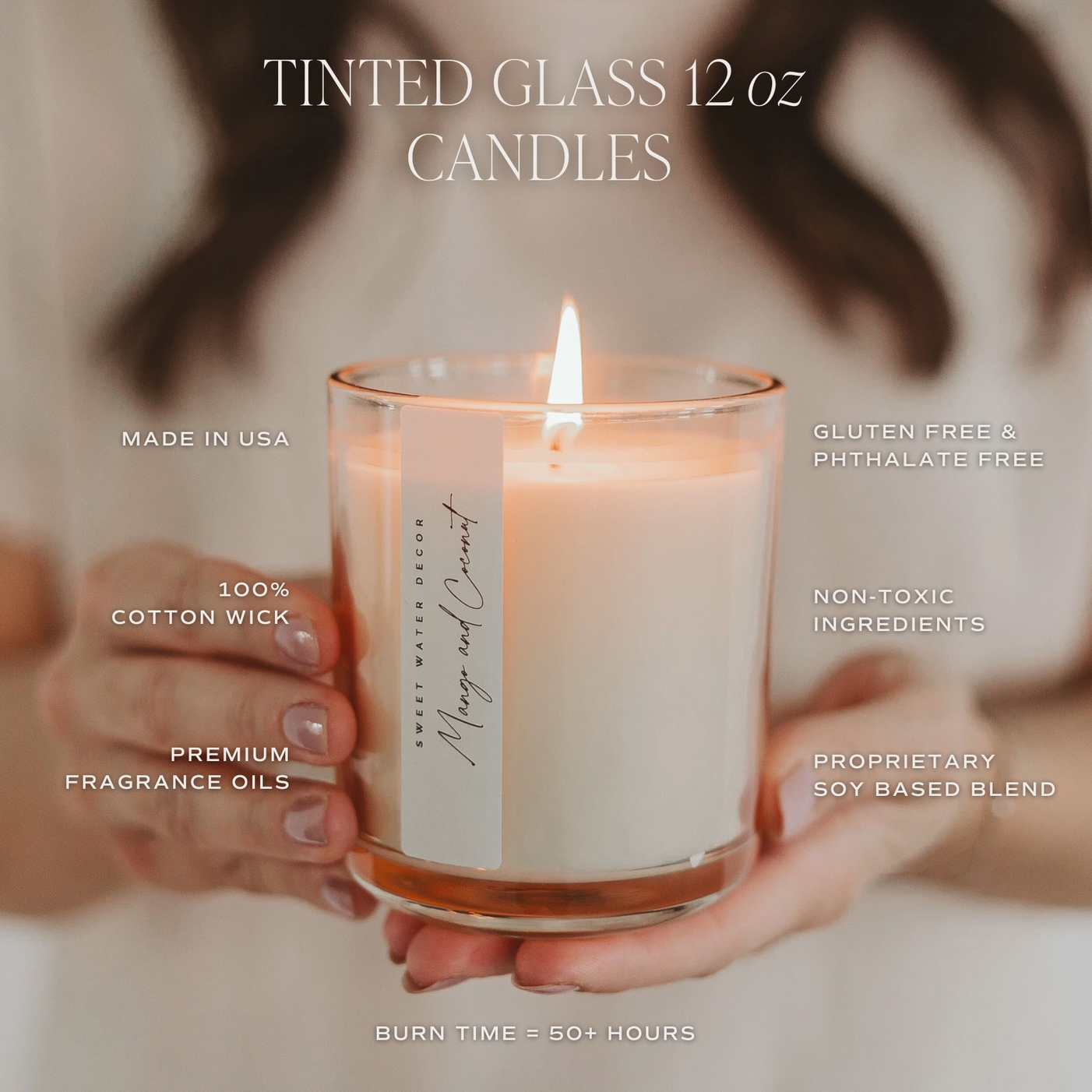 Tinted Glass 12oz Candle