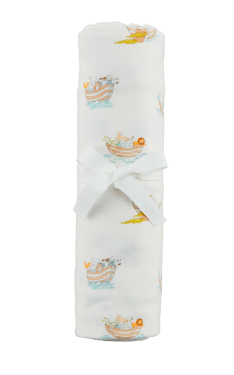 Noahs Ark Stretch Swaddle Blanket