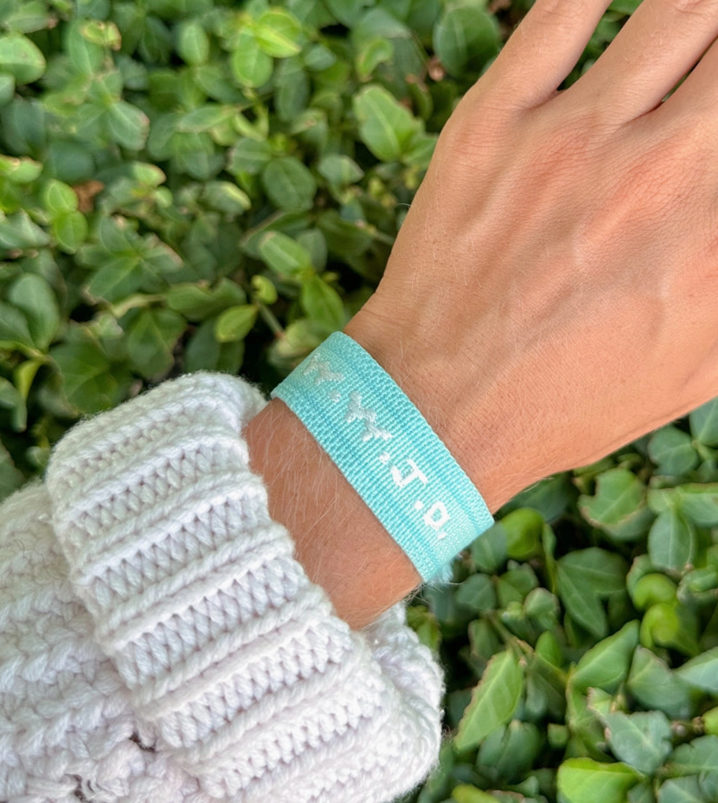 Teal Wwjd Embroidered Bracelet