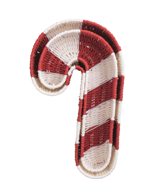 Candy Cane Woven Basket