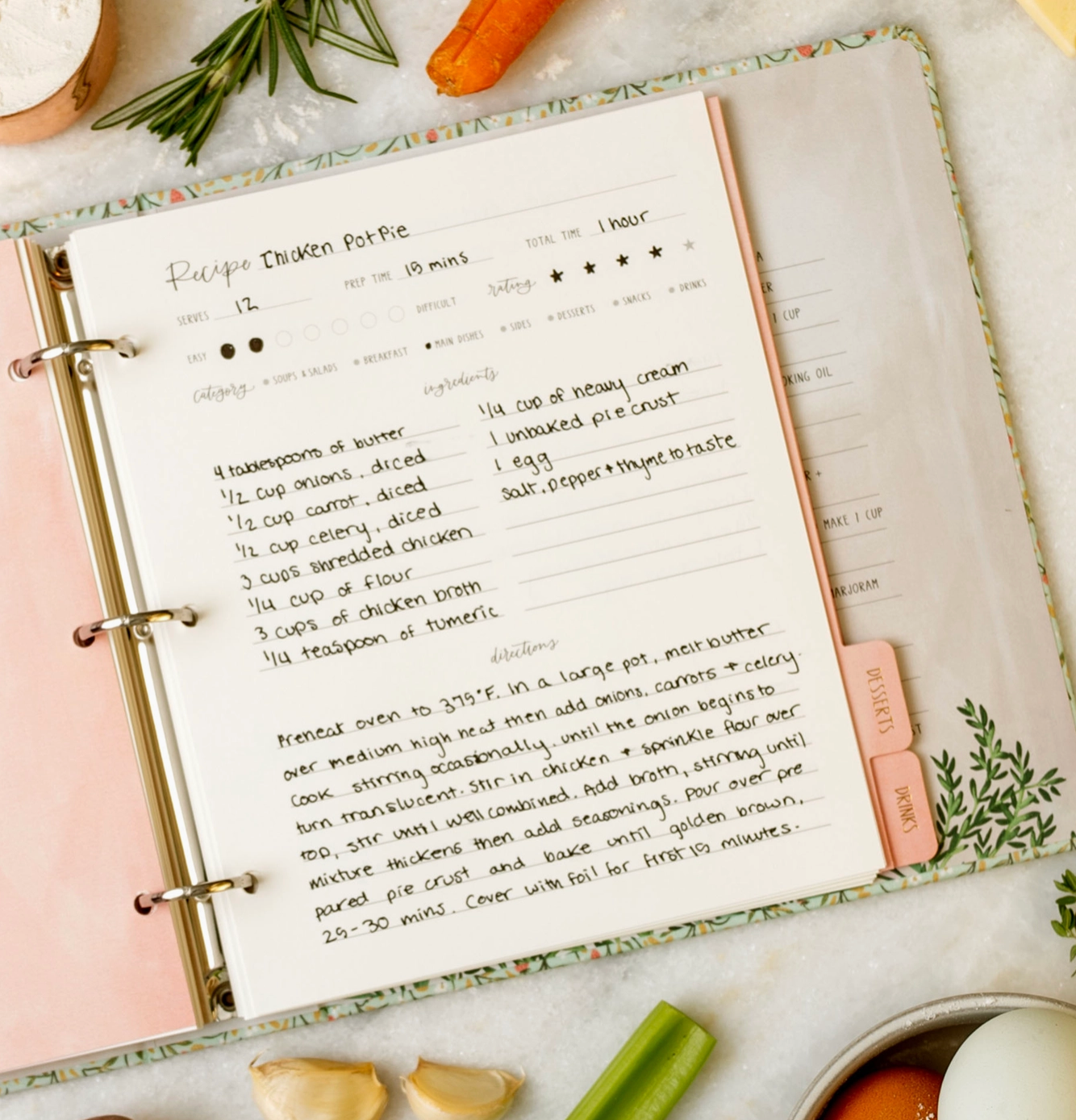 Petite Recipe Page Set
