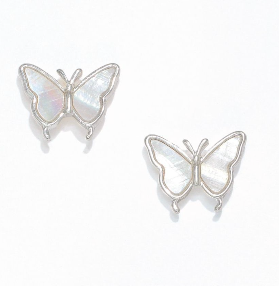 Silver Butterfly Earrings