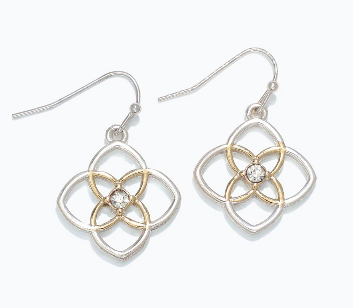 Two Tone Crystal Earrings