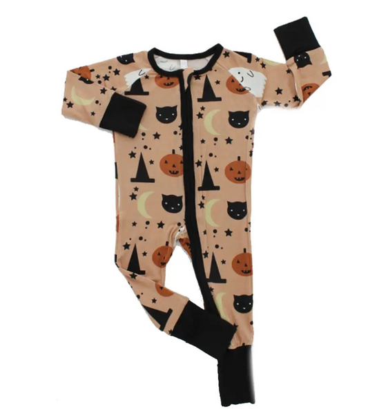 Trick or Treat Halloween Bamboo Baby Convertible Footie Pajamas