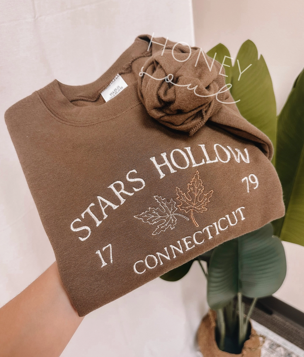 Embroidered Stars Hollow Sweatshirt